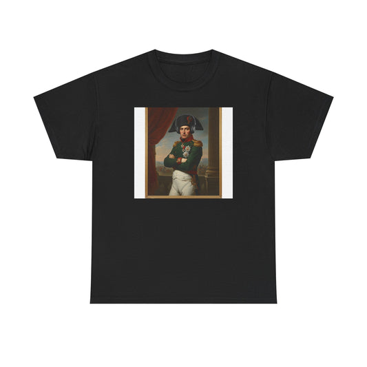Napoleon with Headphones Vintage Portrait T-Shirt - Historical Art Meets Modern Tech Tee