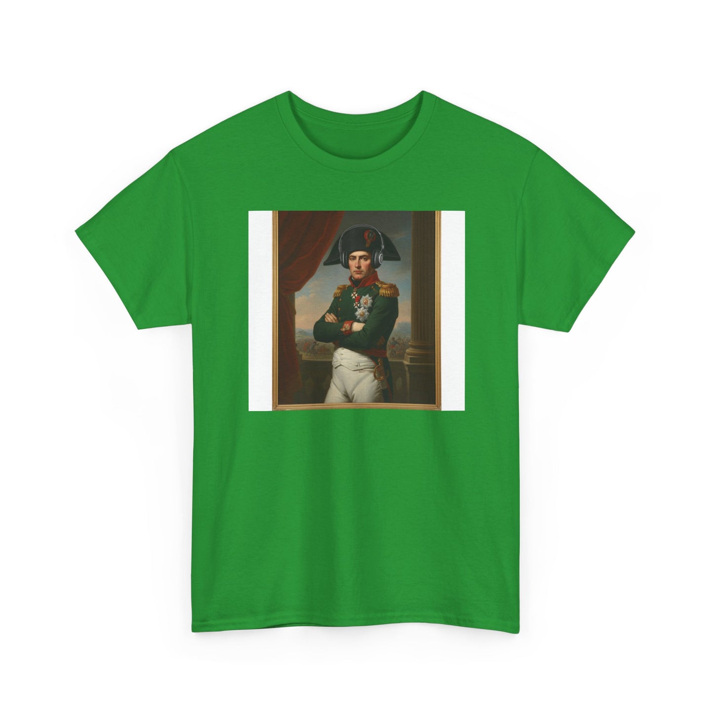 Napoleon with Headphones Vintage Portrait T-Shirt - Historical Art Meets Modern Tech Tee
