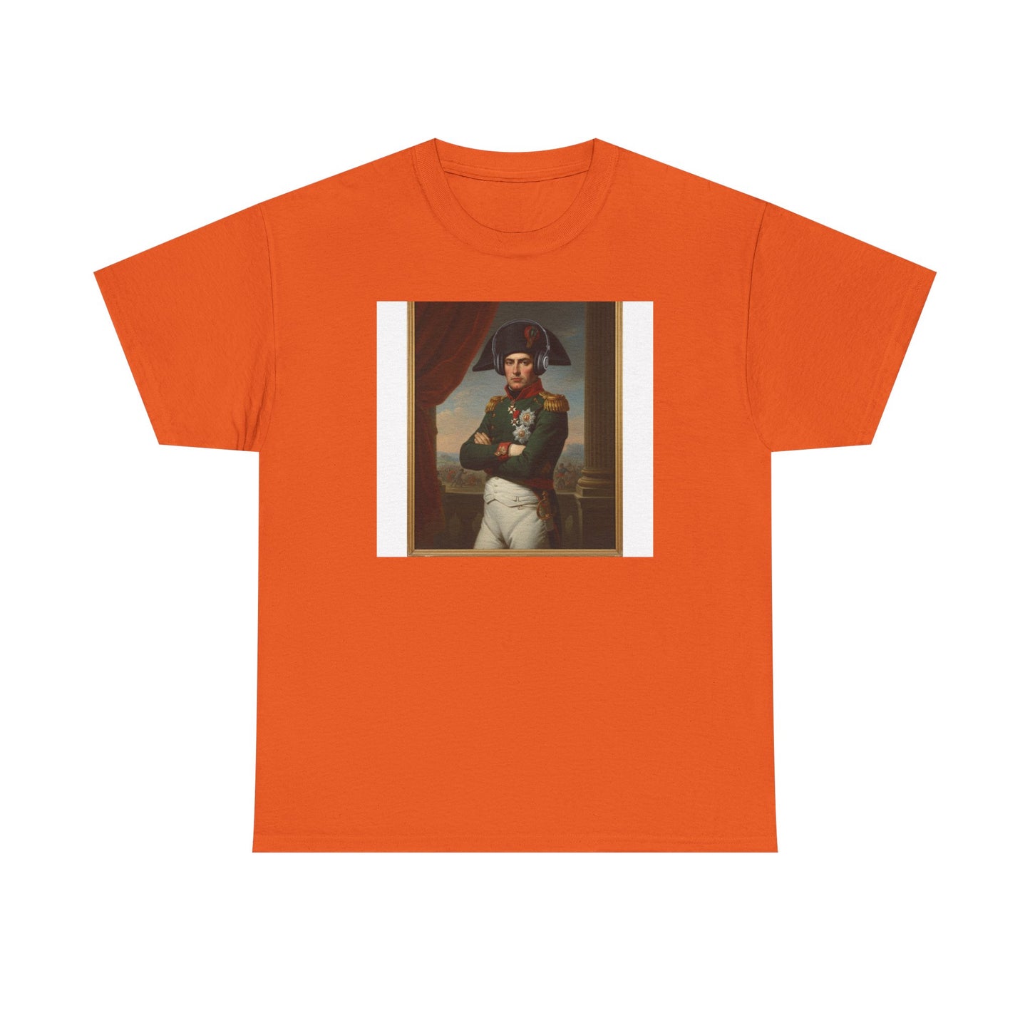 Napoleon with Headphones Vintage Portrait T-Shirt - Historical Art Meets Modern Tech Tee
