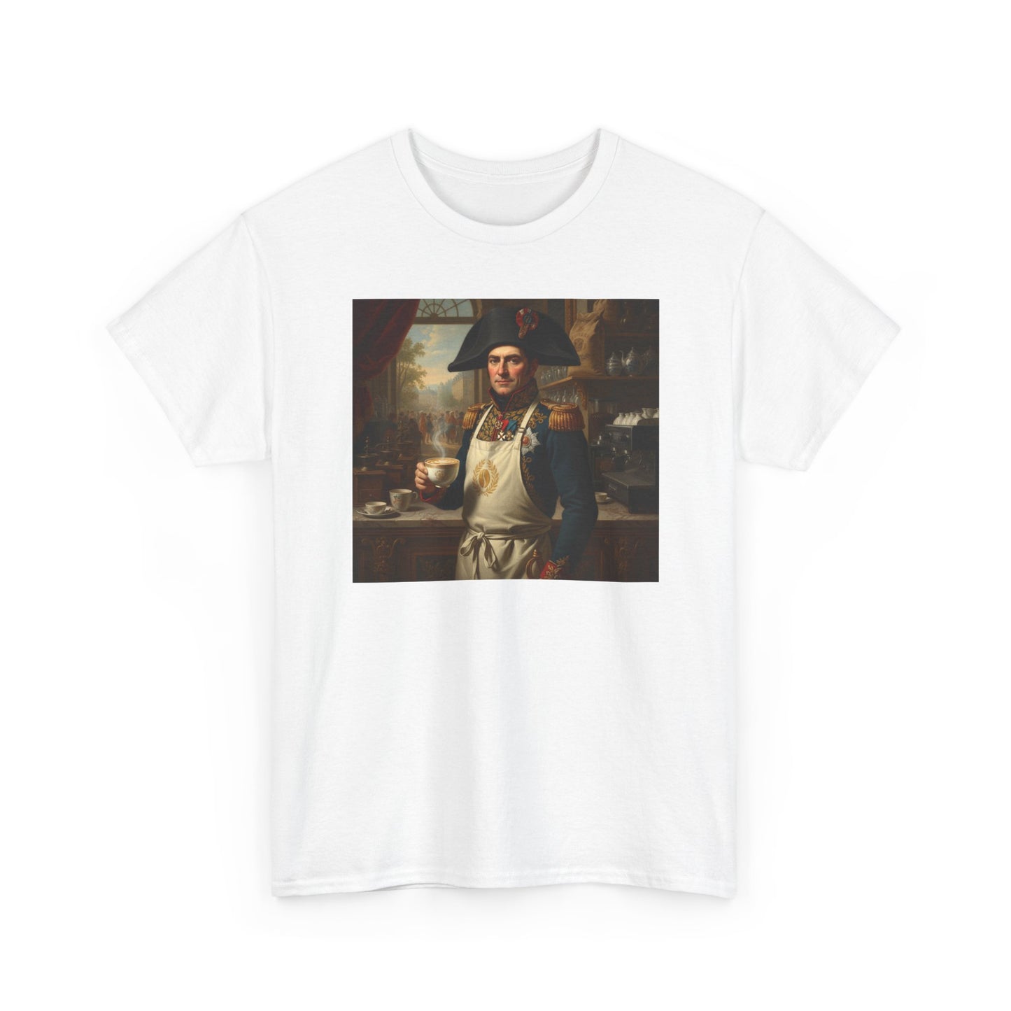 Napoleon Barista T-Shirt - Historical Coffee Shop Humor Tee - Funny Emperor Latte Art Gift
