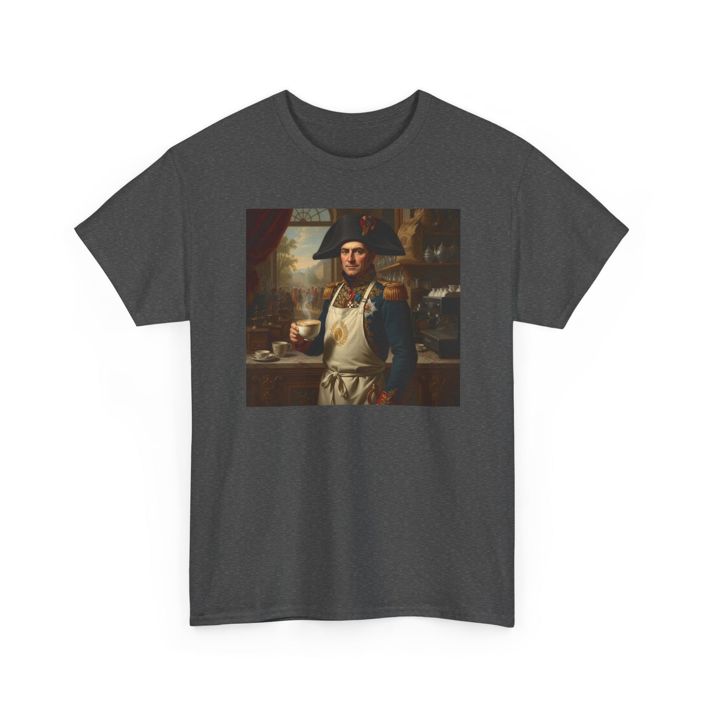 Napoleon Barista T-Shirt - Historical Coffee Shop Humor Tee - Funny Emperor Latte Art Gift