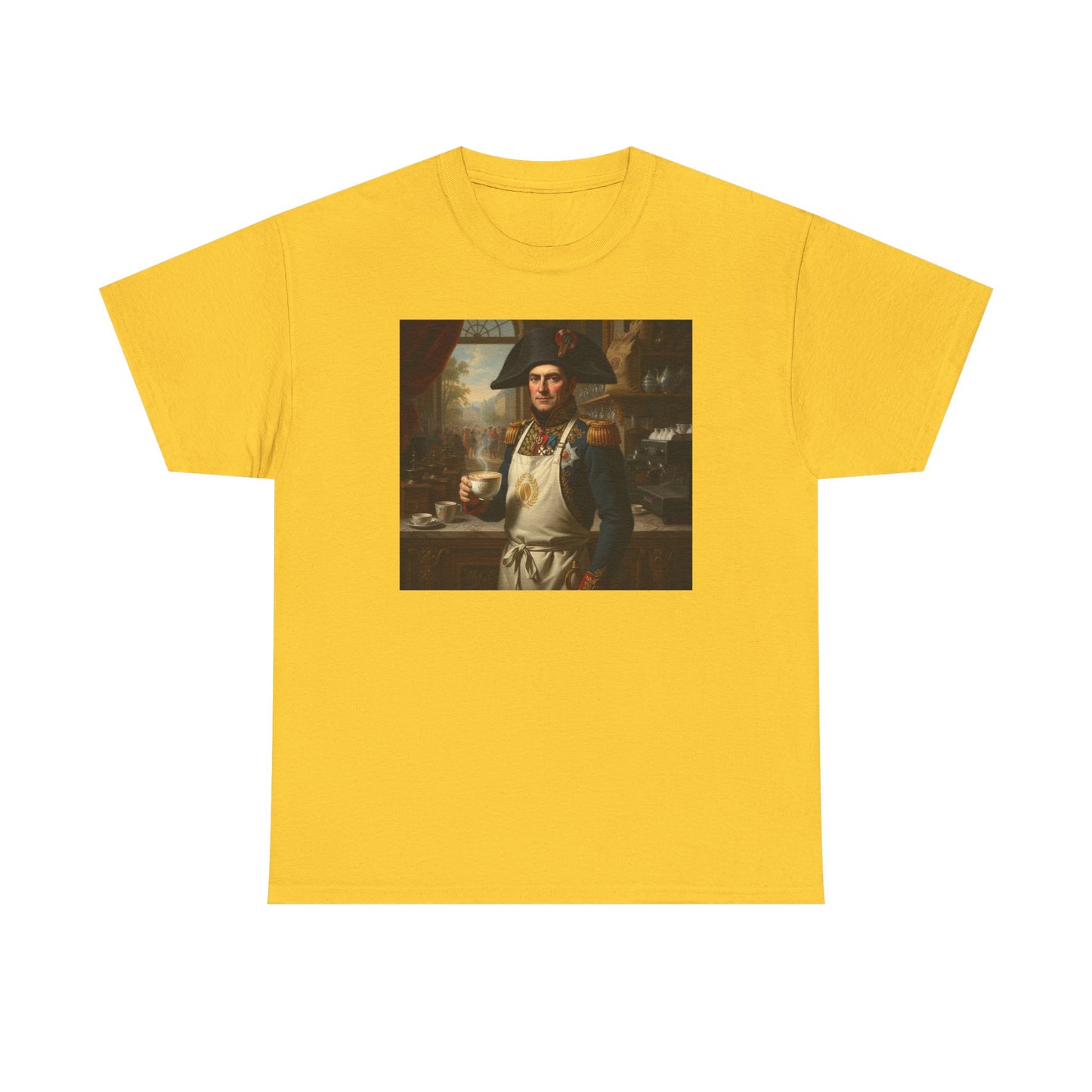 Napoleon Barista T-Shirt - Historical Coffee Shop Humor Tee - Funny Emperor Latte Art Gift