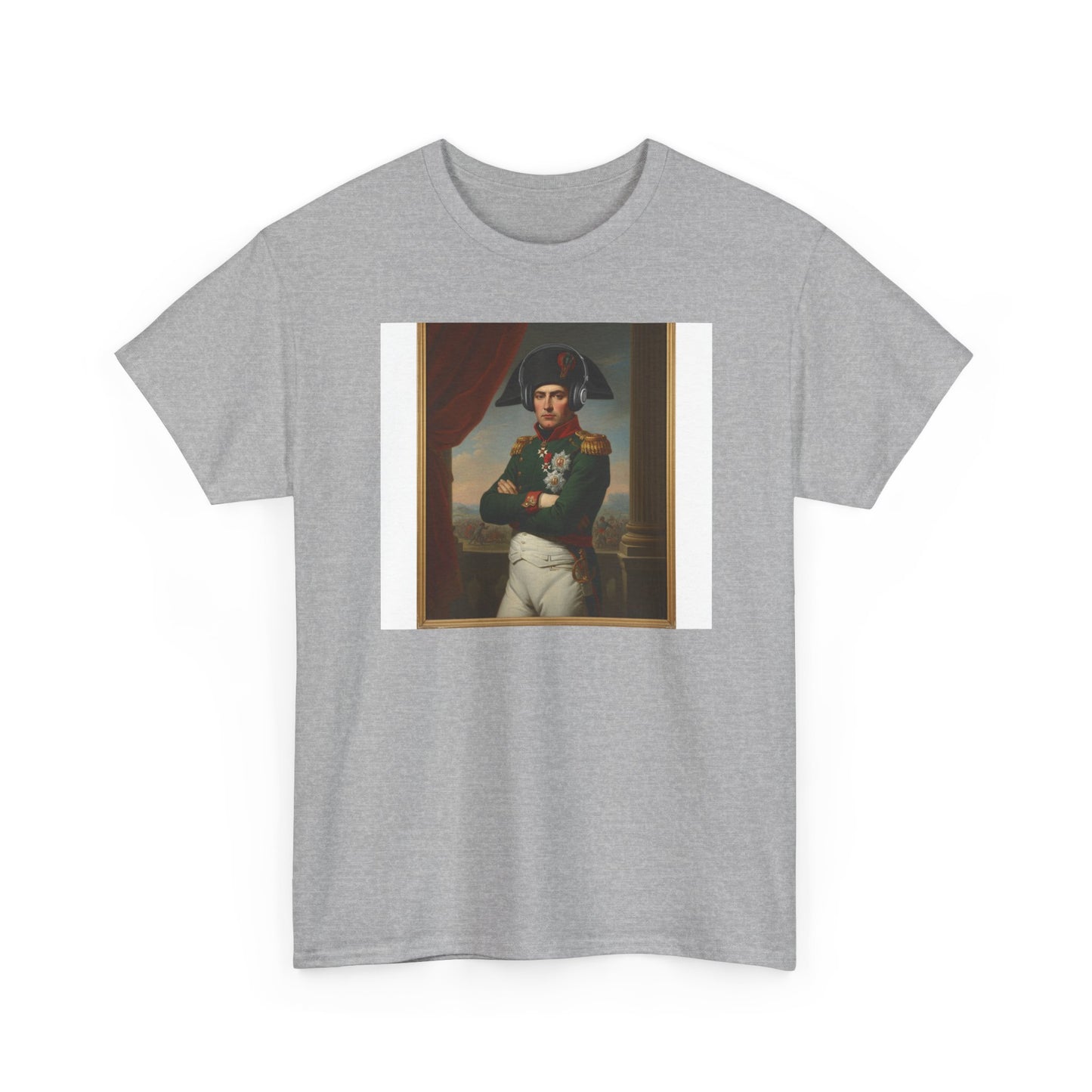 Napoleon with Headphones Vintage Portrait T-Shirt - Historical Art Meets Modern Tech Tee