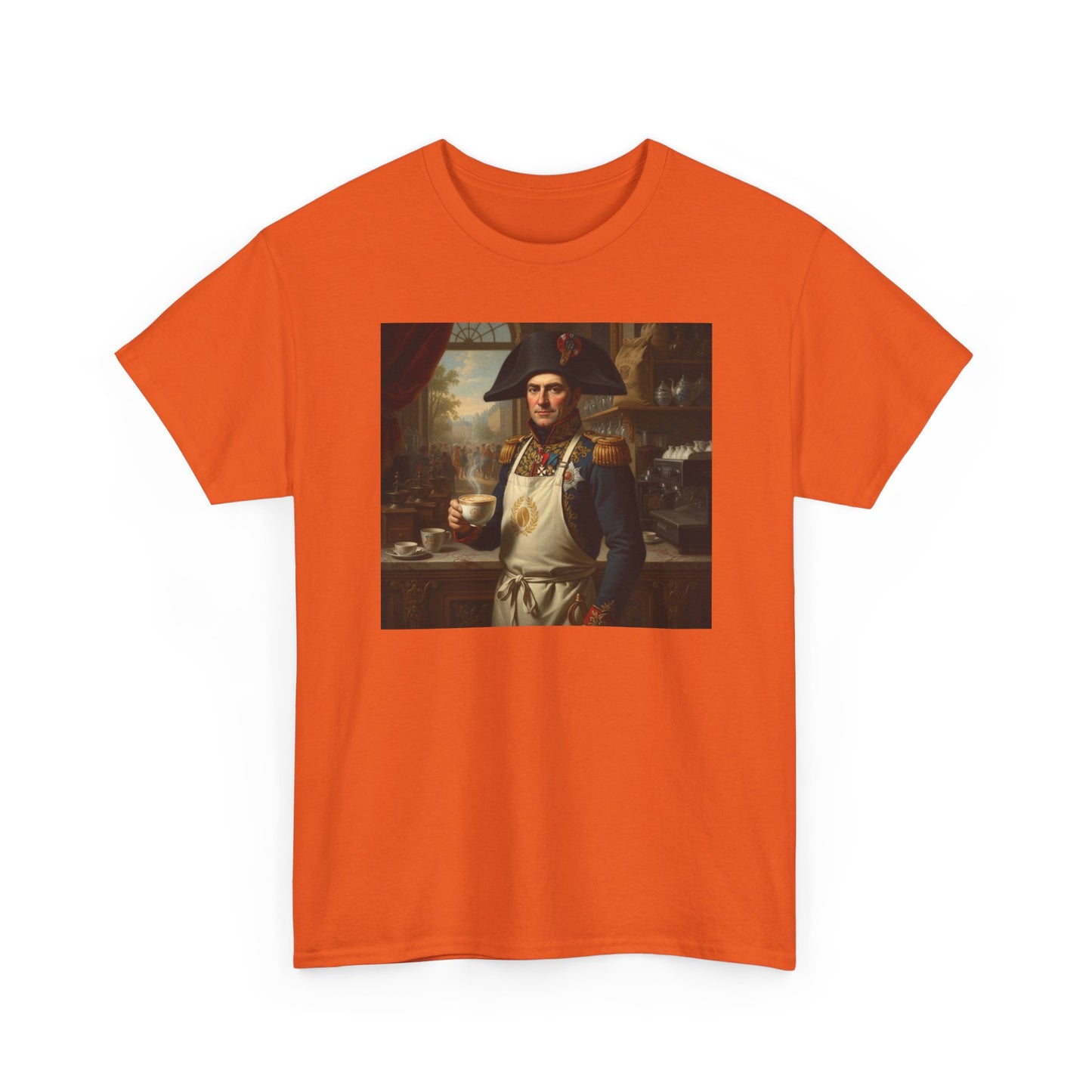 Napoleon Barista T-Shirt - Historical Coffee Shop Humor Tee - Funny Emperor Latte Art Gift