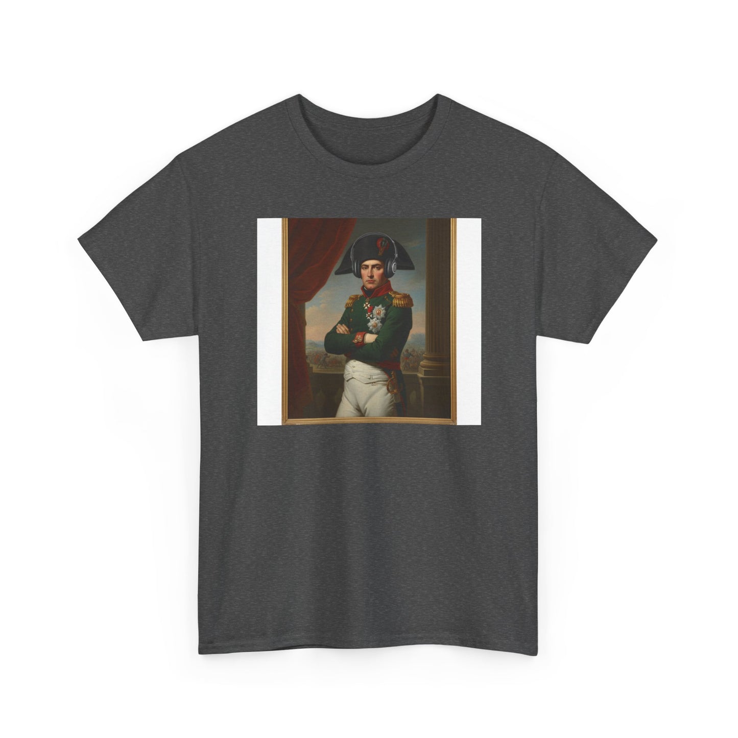 Napoleon with Headphones Vintage Portrait T-Shirt - Historical Art Meets Modern Tech Tee