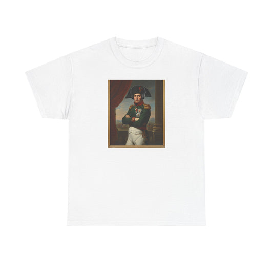 Napoleon with Headphones Vintage Portrait T-Shirt - Historical Art Meets Modern Tech Tee