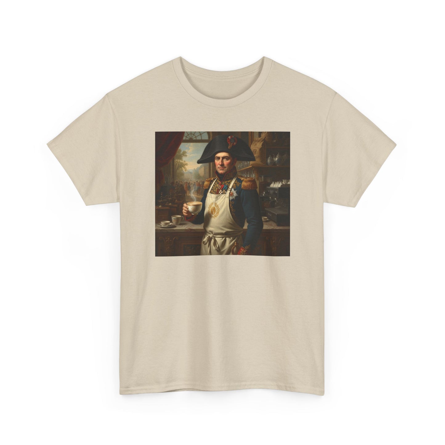 Napoleon Barista T-Shirt - Historical Coffee Shop Humor Tee - Funny Emperor Latte Art Gift