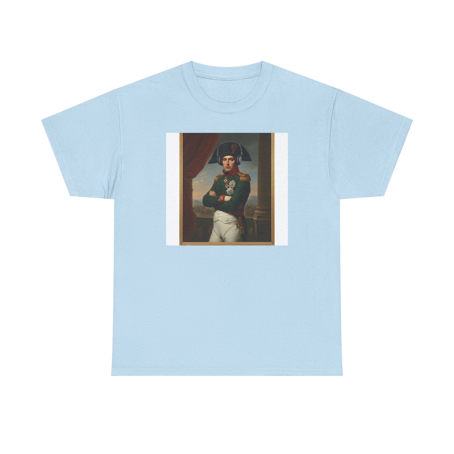 Napoleon with Headphones Vintage Portrait T-Shirt - Historical Art Meets Modern Tech Tee
