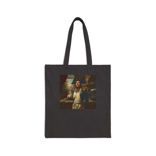 Napoleon Barista Tote Bag - Historical Coffee Humor Canvas Shopping Bag