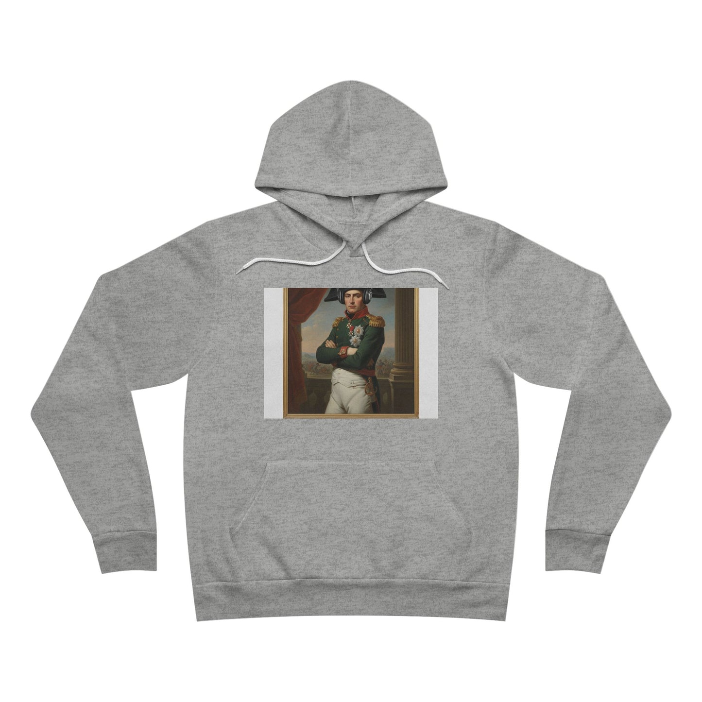 Napoleon With Headphones Vintage Portrait Hoodie - Historical Parody Art Sweatshirt