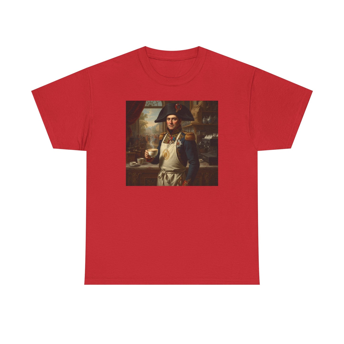 Napoleon Barista T-Shirt - Historical Coffee Shop Humor Tee - Funny Emperor Latte Art Gift