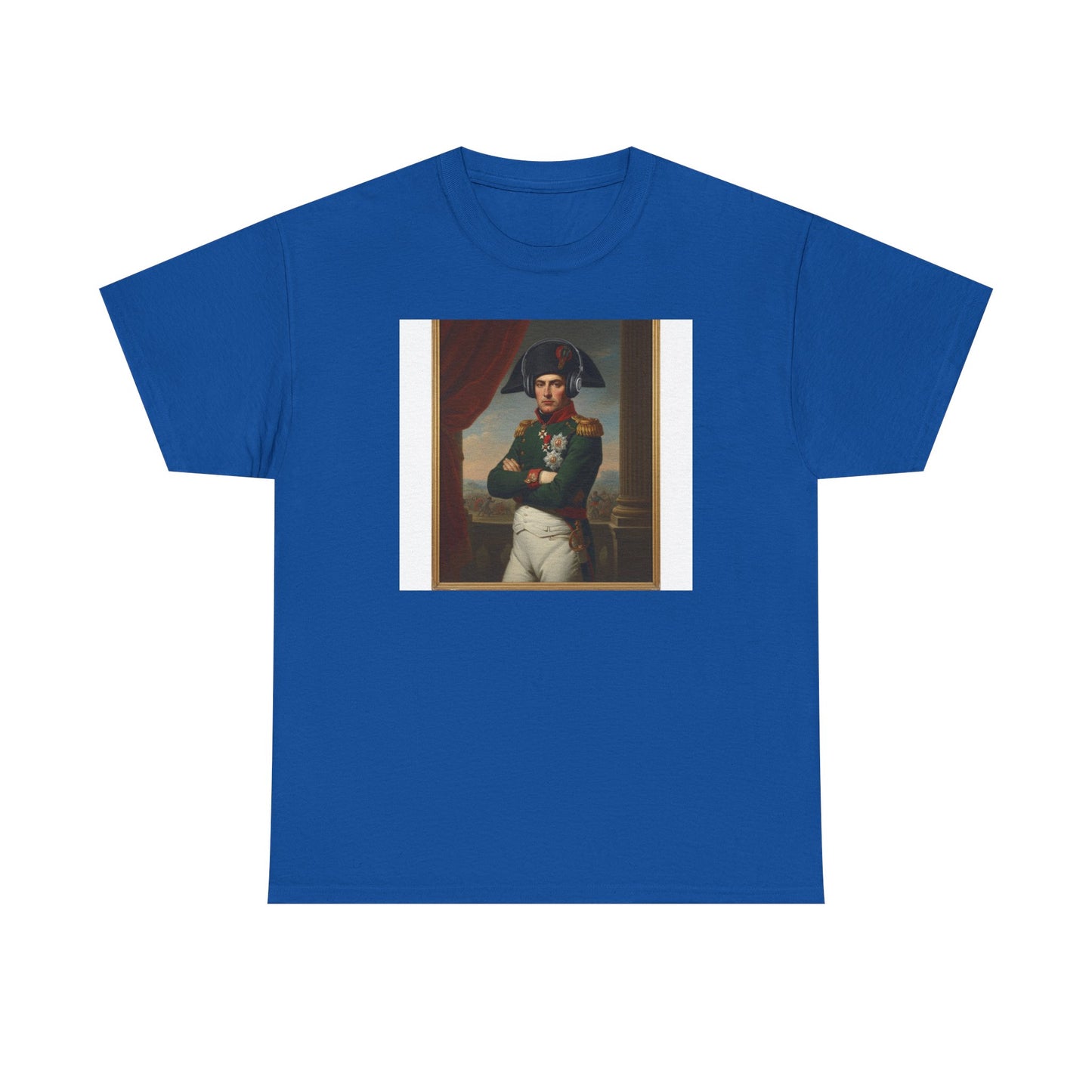 Napoleon with Headphones Vintage Portrait T-Shirt - Historical Art Meets Modern Tech Tee