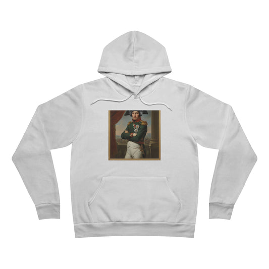 Napoleon With Headphones Vintage Portrait Hoodie - Historical Parody Art Sweatshirt