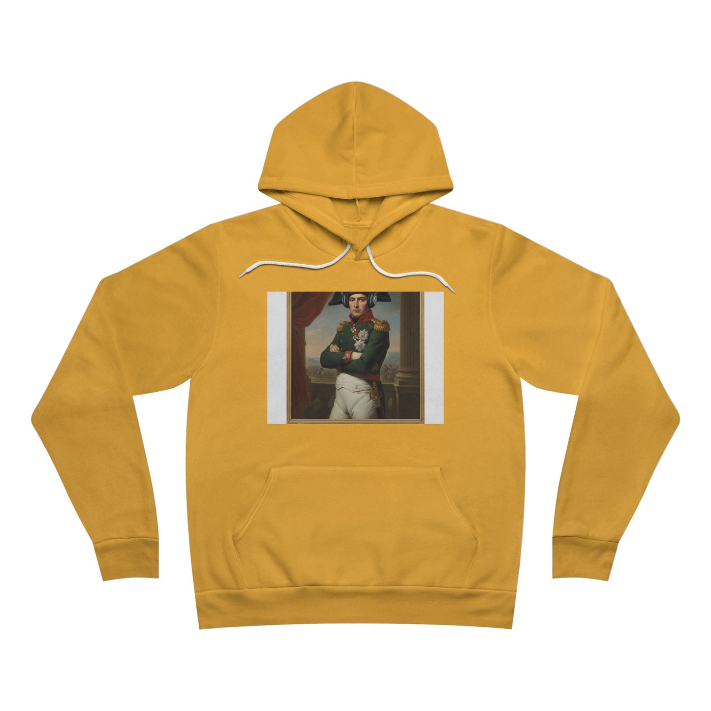Napoleon With Headphones Vintage Portrait Hoodie - Historical Parody Art Sweatshirt