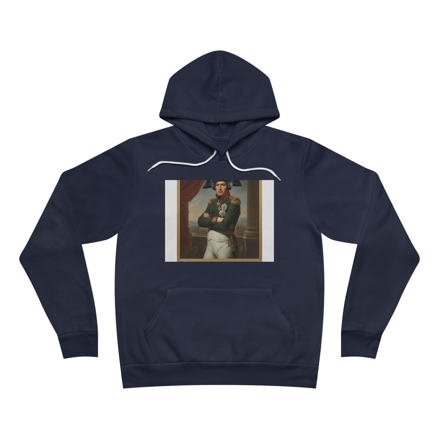 Napoleon With Headphones Vintage Portrait Hoodie - Historical Parody Art Sweatshirt