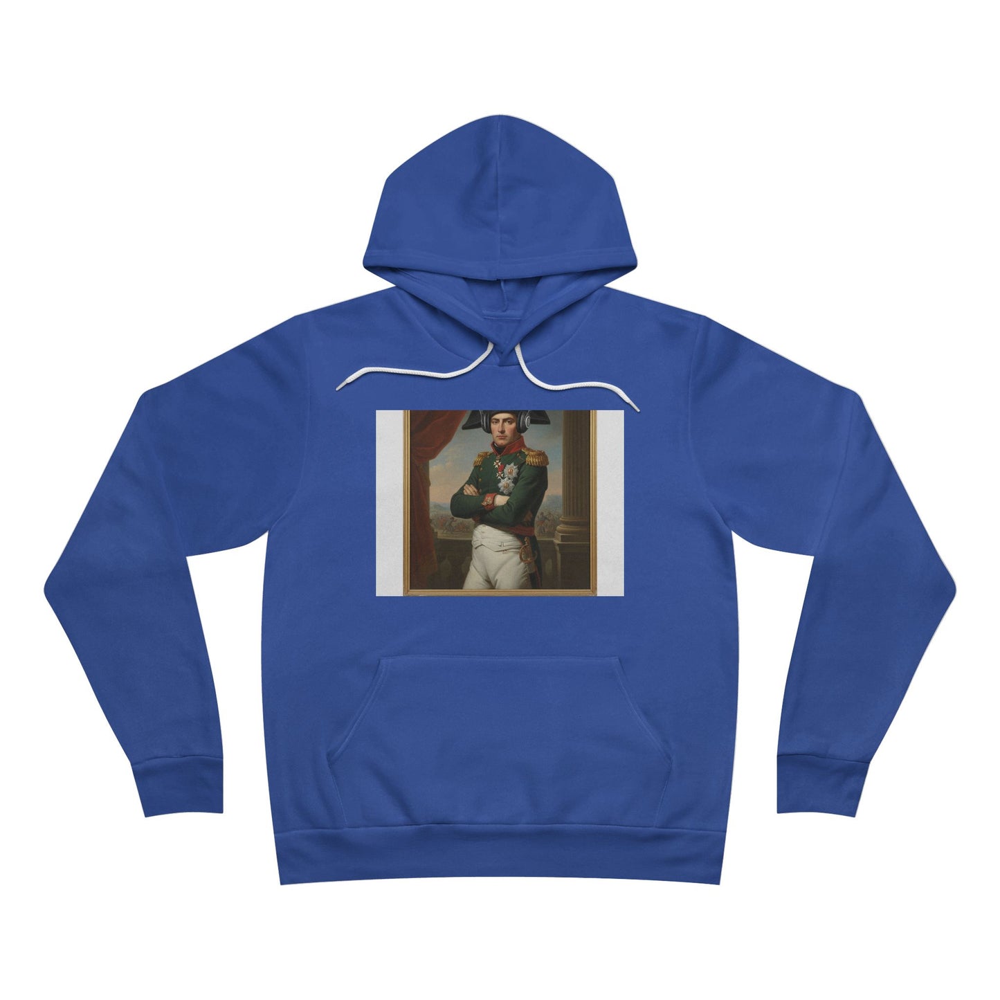 Napoleon With Headphones Vintage Portrait Hoodie - Historical Parody Art Sweatshirt