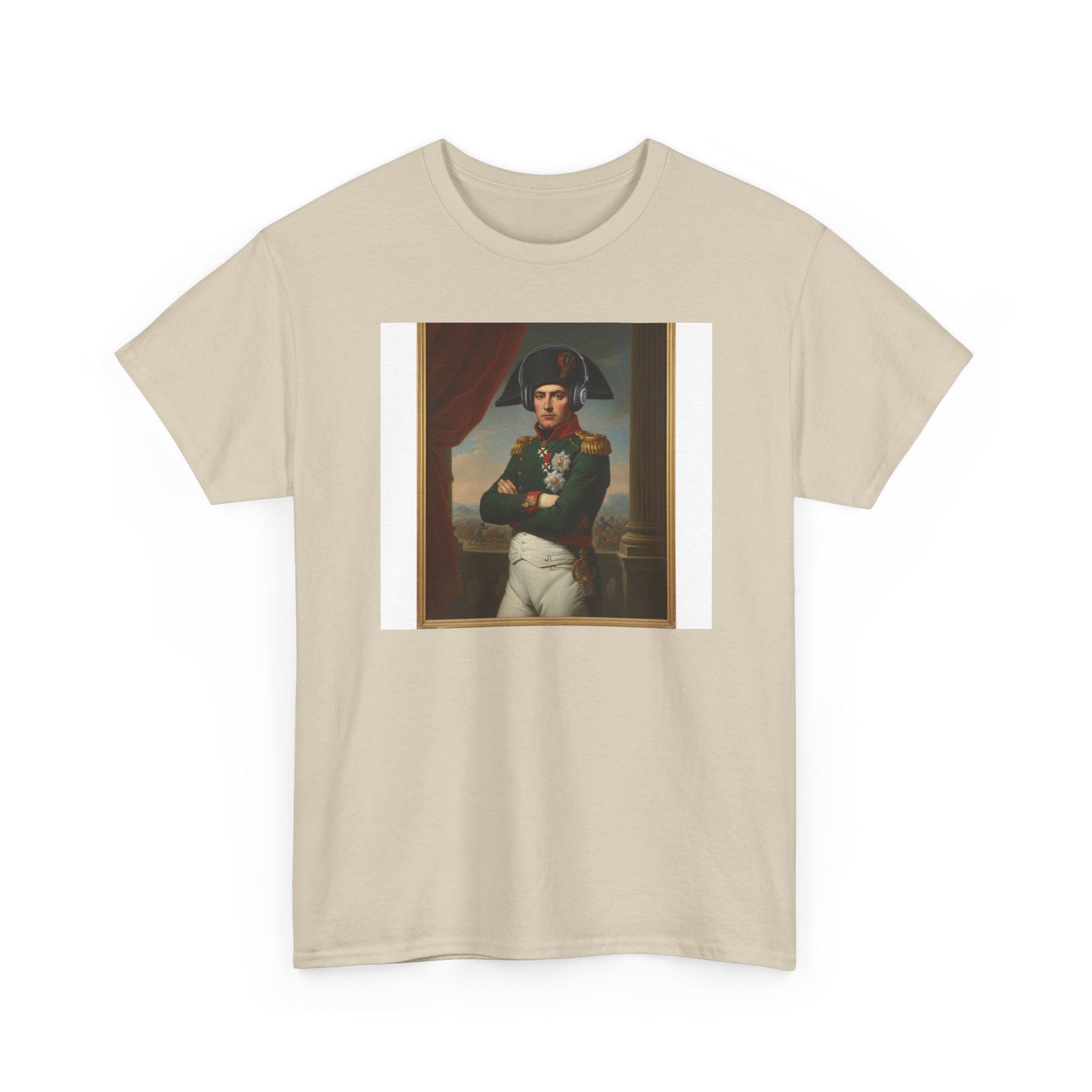 Napoleon with Headphones Vintage Portrait T-Shirt - Historical Art Meets Modern Tech Tee