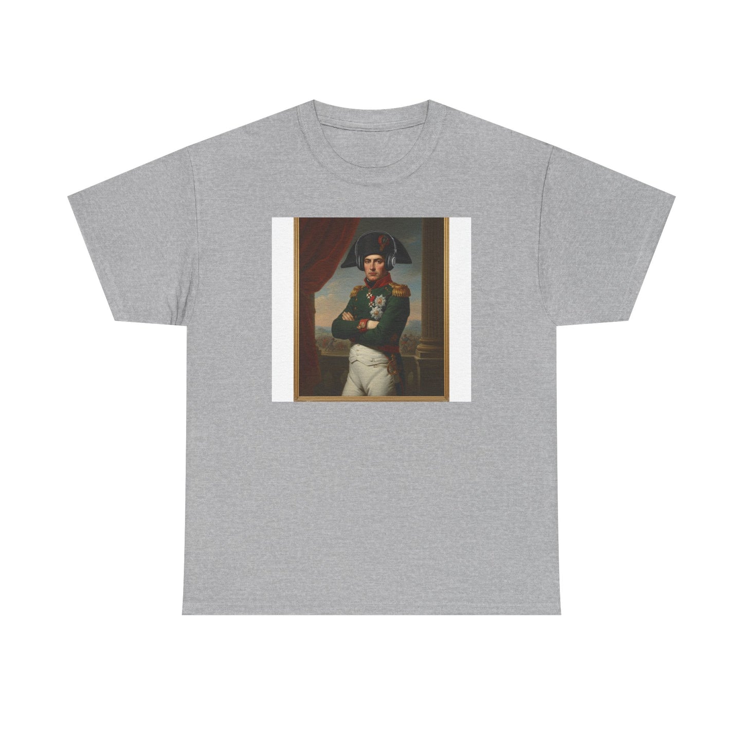 Napoleon with Headphones Vintage Portrait T-Shirt - Historical Art Meets Modern Tech Tee