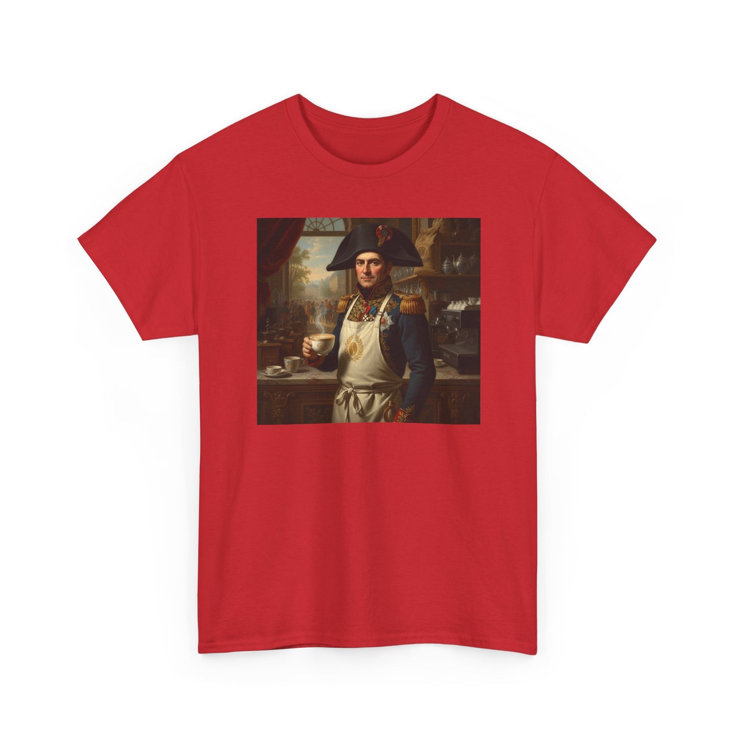 Napoleon Barista T-Shirt - Historical Coffee Shop Humor Tee - Funny Emperor Latte Art Gift