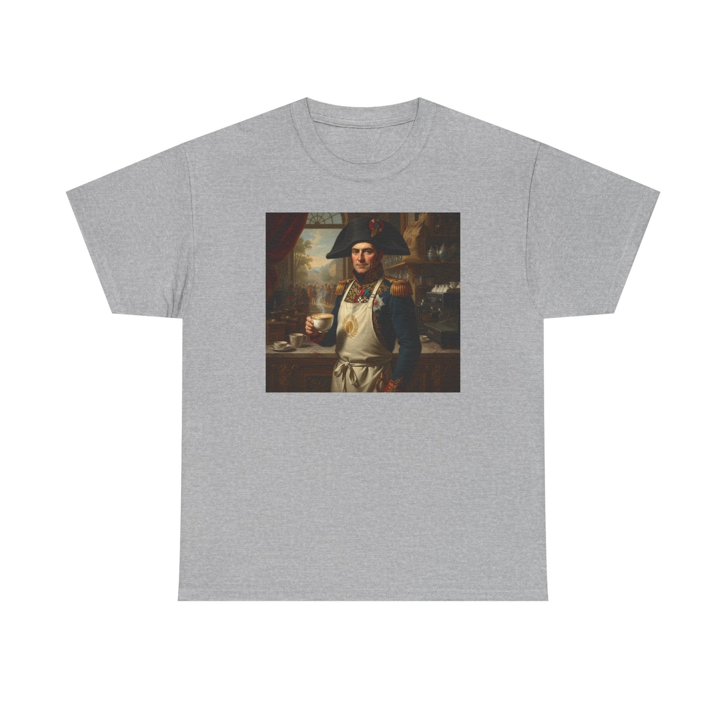 Napoleon Barista T-Shirt - Historical Coffee Shop Humor Tee - Funny Emperor Latte Art Gift