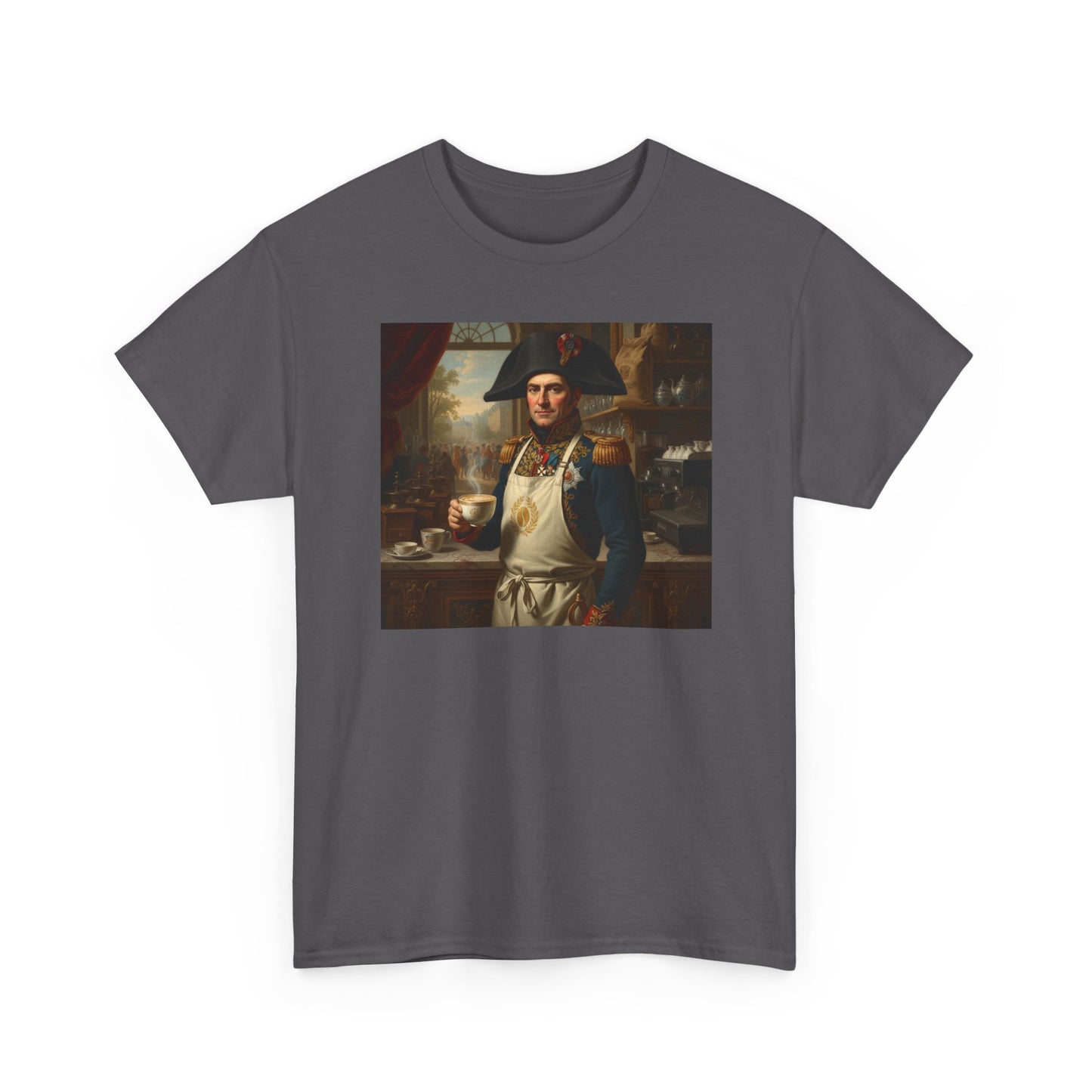 Napoleon Barista T-Shirt - Historical Coffee Shop Humor Tee - Funny Emperor Latte Art Gift