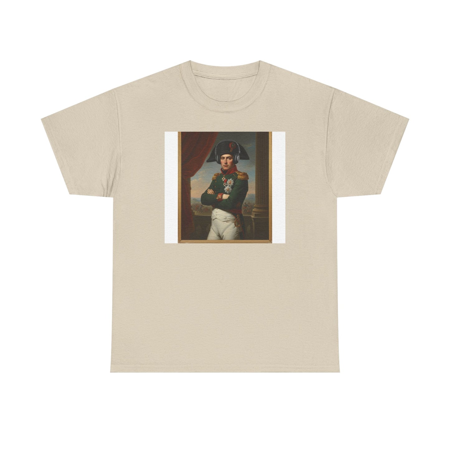 Napoleon with Headphones Vintage Portrait T-Shirt - Historical Art Meets Modern Tech Tee