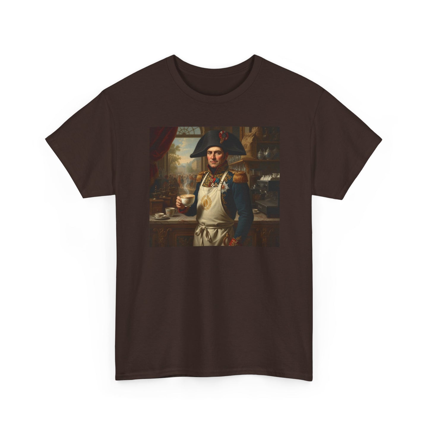 Napoleon Barista T-Shirt - Historical Coffee Shop Humor Tee - Funny Emperor Latte Art Gift