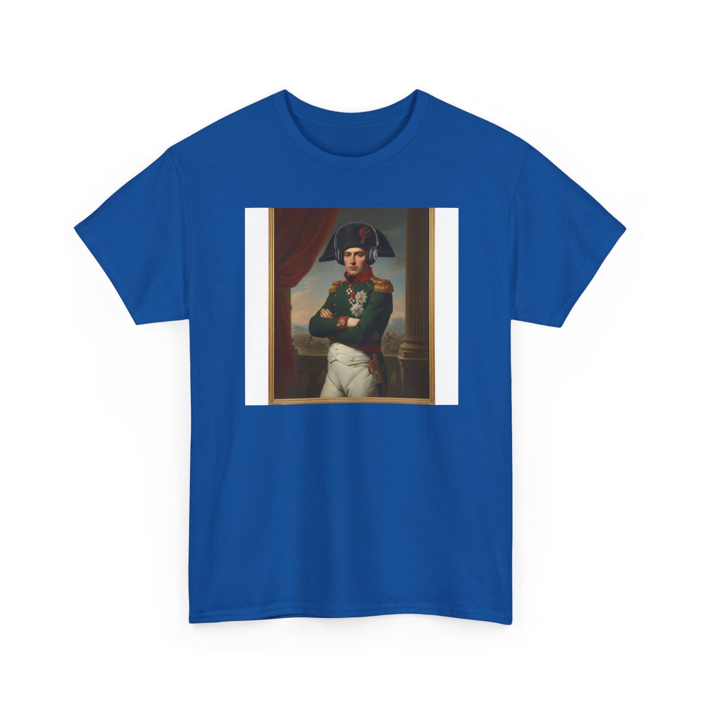 Napoleon with Headphones Vintage Portrait T-Shirt - Historical Art Meets Modern Tech Tee