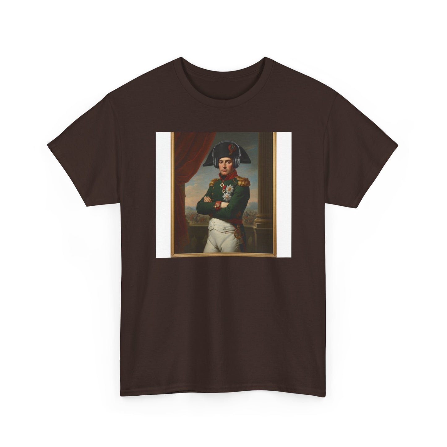 Napoleon with Headphones Vintage Portrait T-Shirt - Historical Art Meets Modern Tech Tee