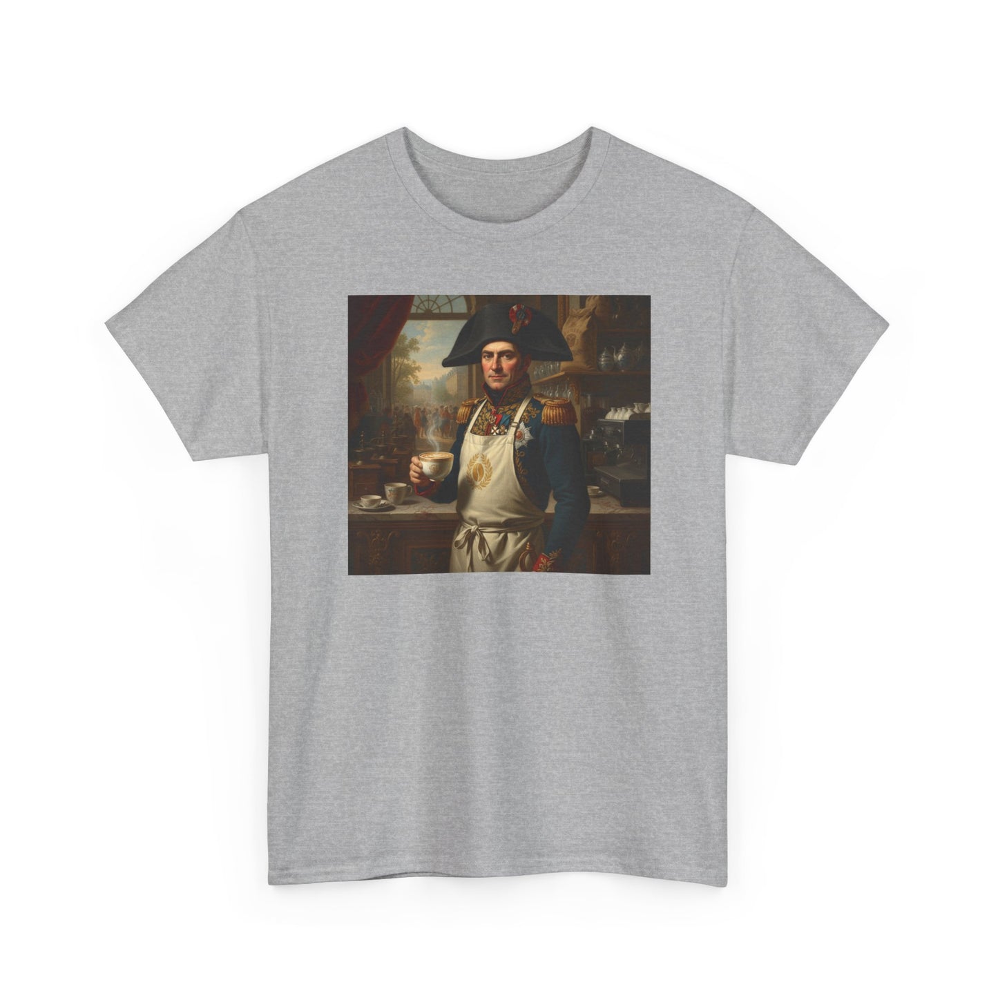 Napoleon Barista T-Shirt - Historical Coffee Shop Humor Tee - Funny Emperor Latte Art Gift