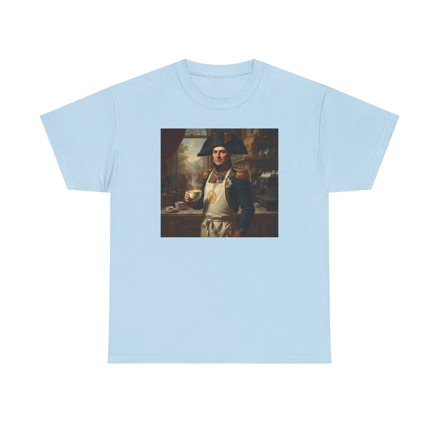 Napoleon Barista T-Shirt - Historical Coffee Shop Humor Tee - Funny Emperor Latte Art Gift
