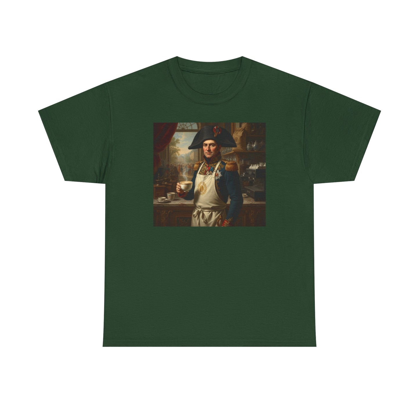 Napoleon Barista T-Shirt - Historical Coffee Shop Humor Tee - Funny Emperor Latte Art Gift