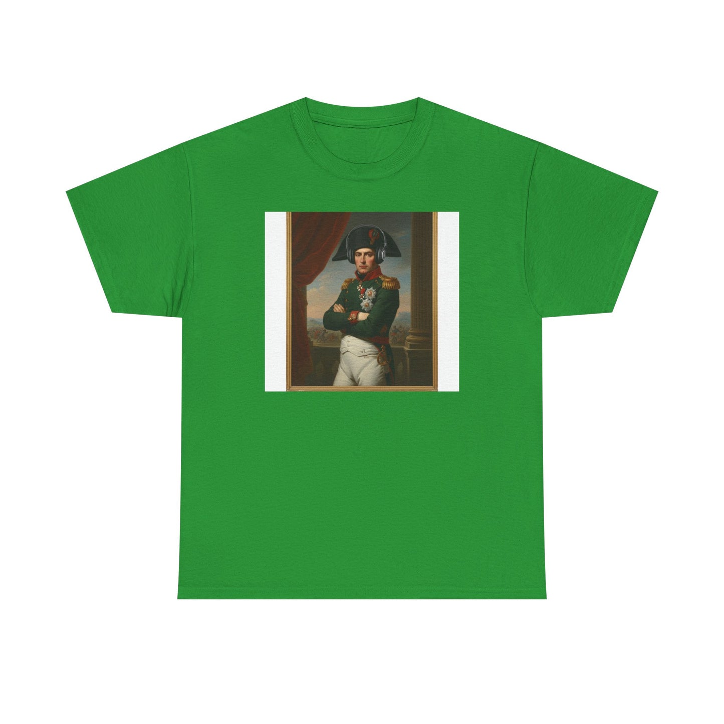 Napoleon with Headphones Vintage Portrait T-Shirt - Historical Art Meets Modern Tech Tee