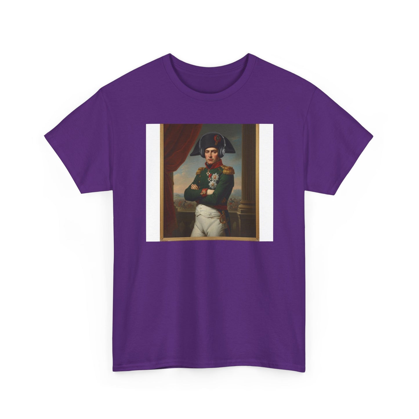 Napoleon with Headphones Vintage Portrait T-Shirt - Historical Art Meets Modern Tech Tee