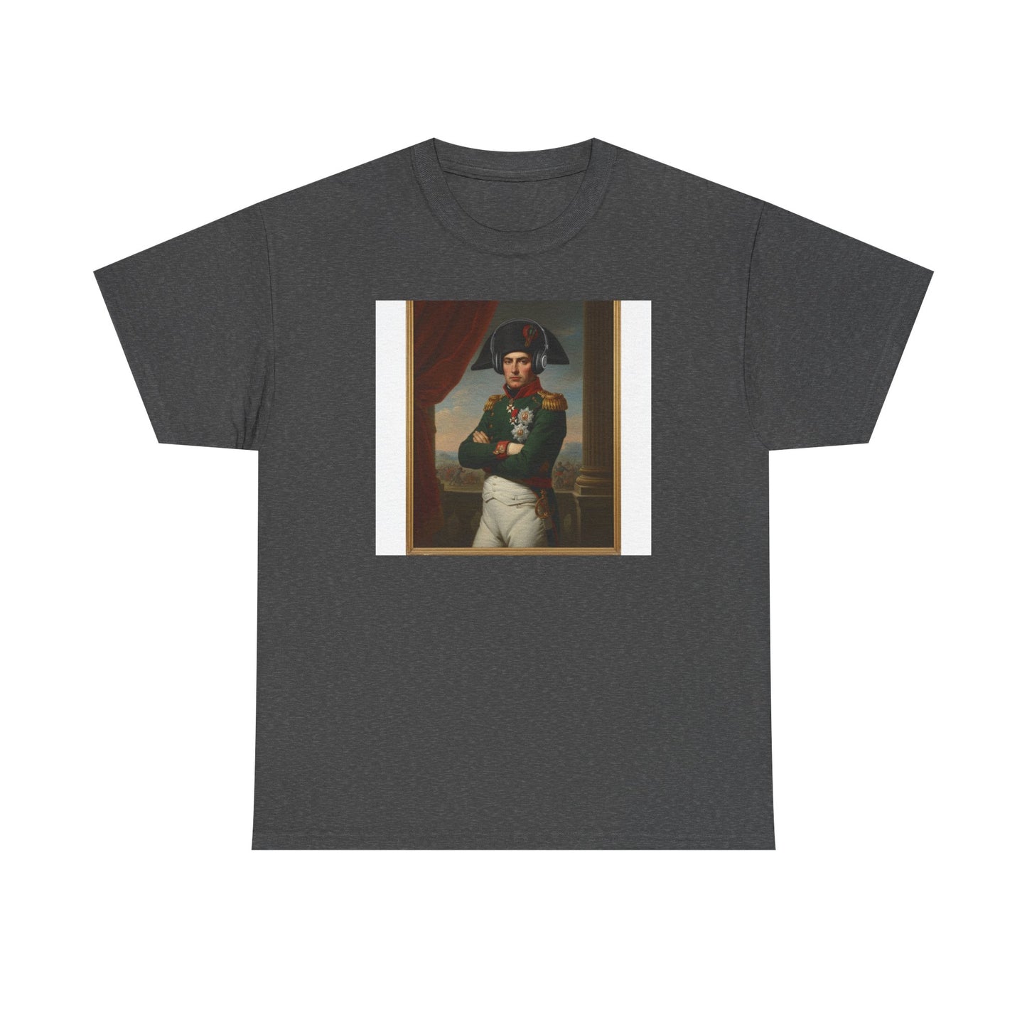 Napoleon with Headphones Vintage Portrait T-Shirt - Historical Art Meets Modern Tech Tee