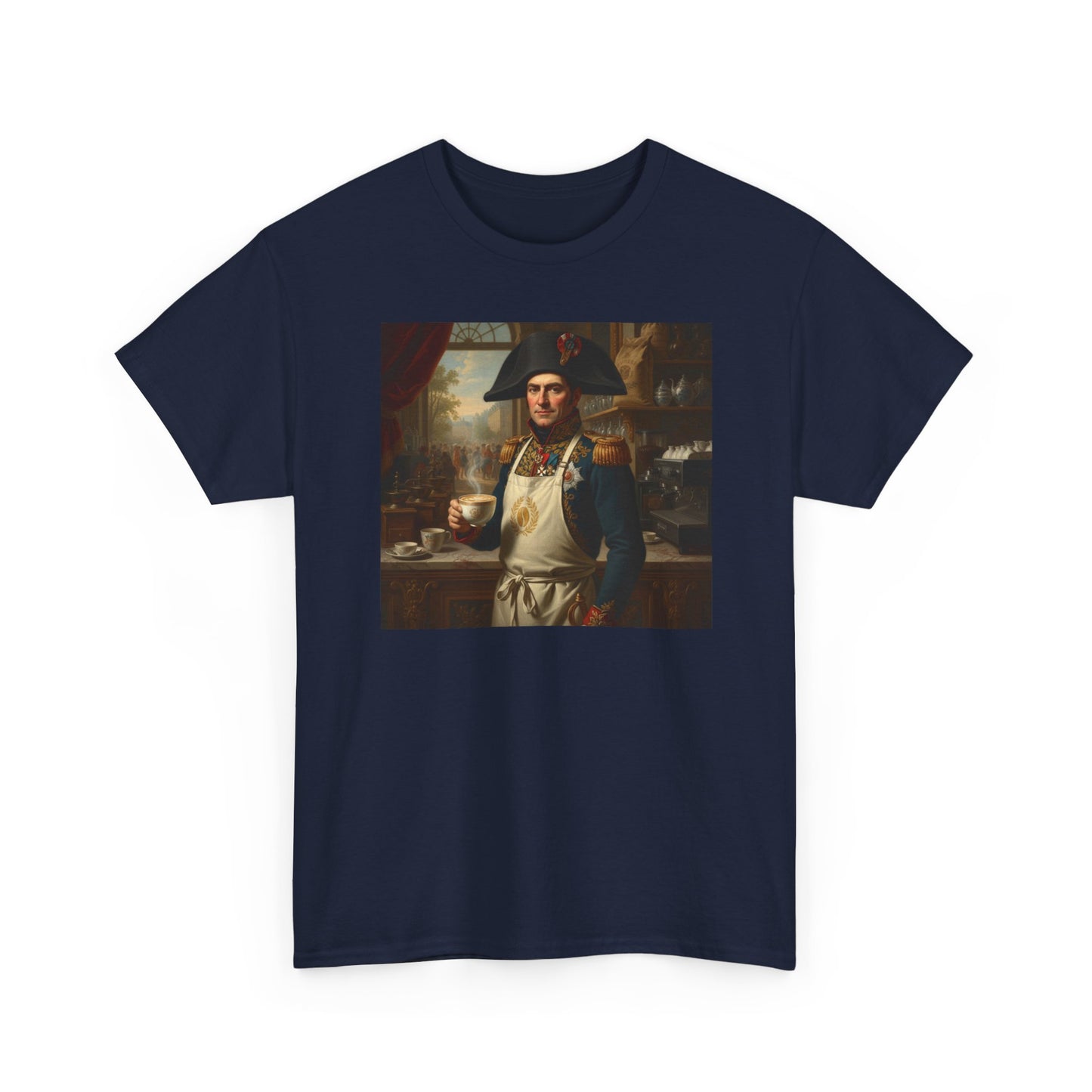 Napoleon Barista T-Shirt - Historical Coffee Shop Humor Tee - Funny Emperor Latte Art Gift