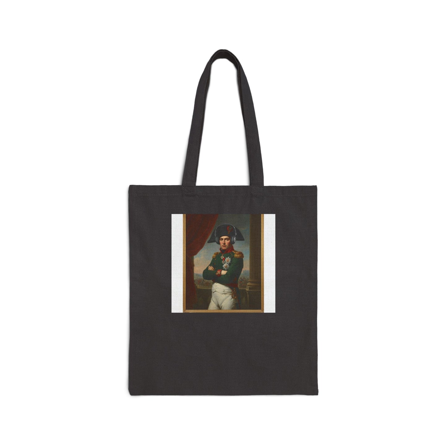Vintage Napoleon with Headphones Tote Bag - Classical Portrait Modern Twist Canvas Bag