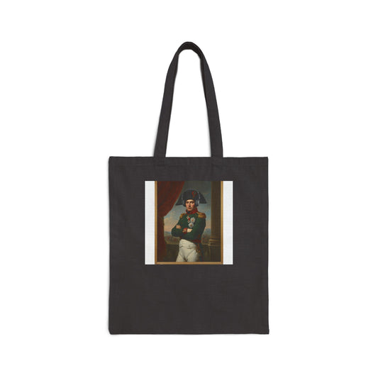 Vintage Napoleon with Headphones Tote Bag - Classical Portrait Modern Twist Canvas Bag