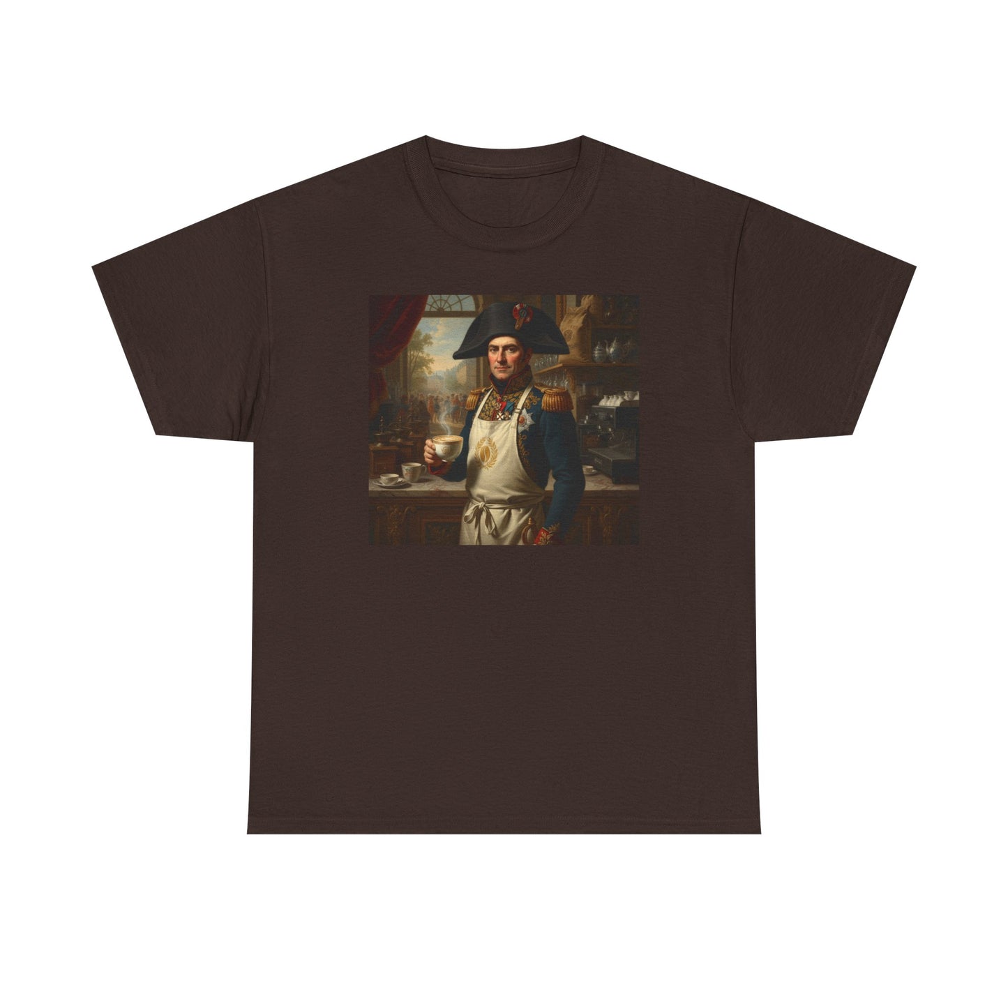 Napoleon Barista T-Shirt - Historical Coffee Shop Humor Tee - Funny Emperor Latte Art Gift