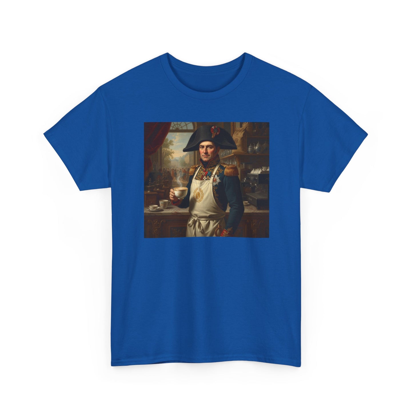 Napoleon Barista T-Shirt - Historical Coffee Shop Humor Tee - Funny Emperor Latte Art Gift