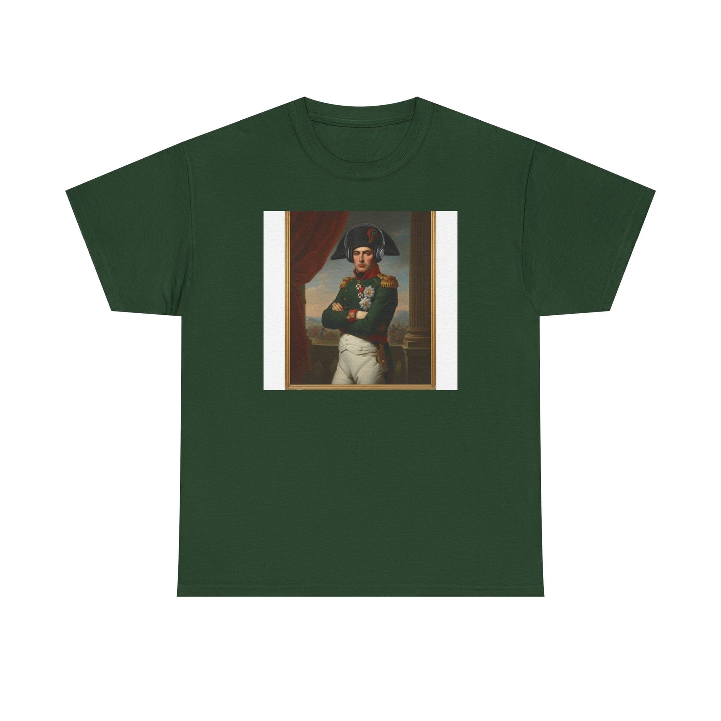 Napoleon with Headphones Vintage Portrait T-Shirt - Historical Art Meets Modern Tech Tee