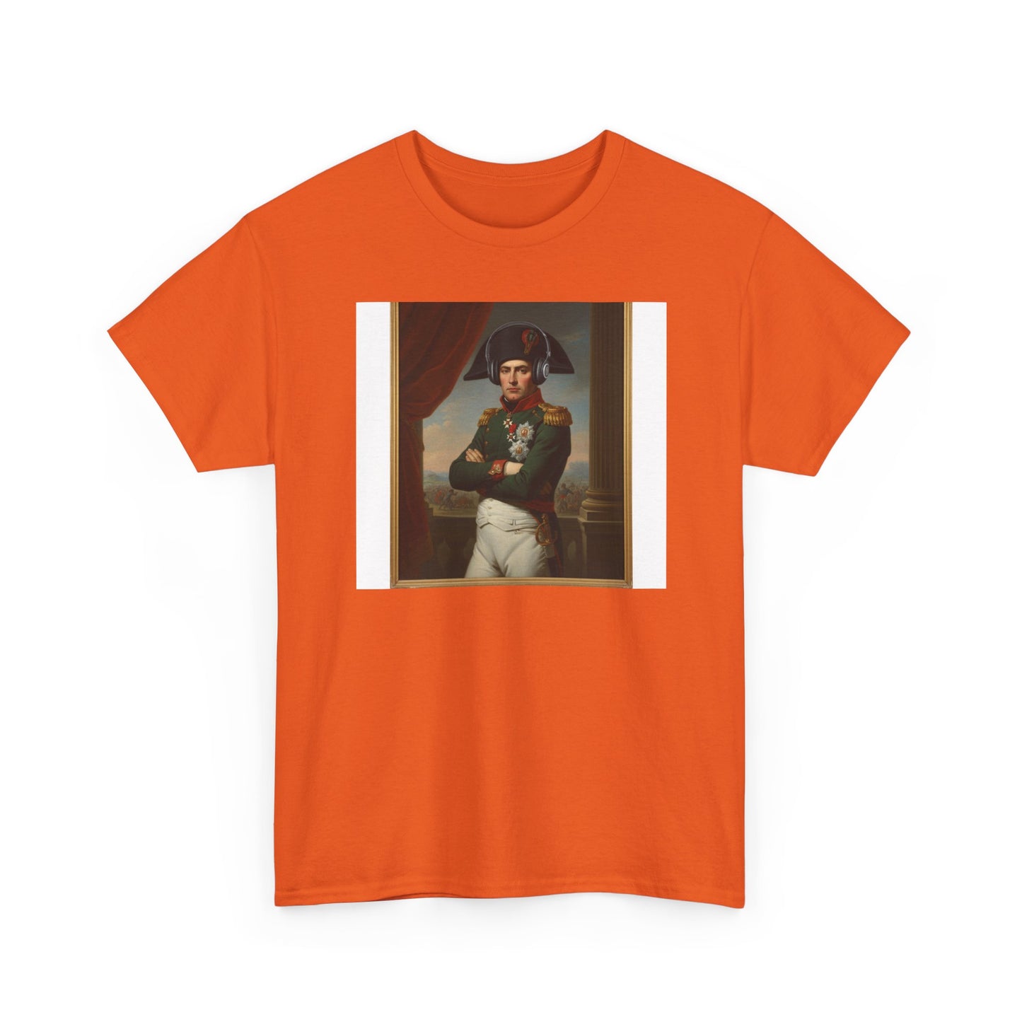 Napoleon with Headphones Vintage Portrait T-Shirt - Historical Art Meets Modern Tech Tee