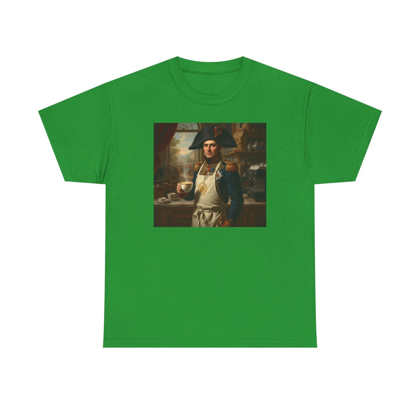 Napoleon Barista T-Shirt - Historical Coffee Shop Humor Tee - Funny Emperor Latte Art Gift