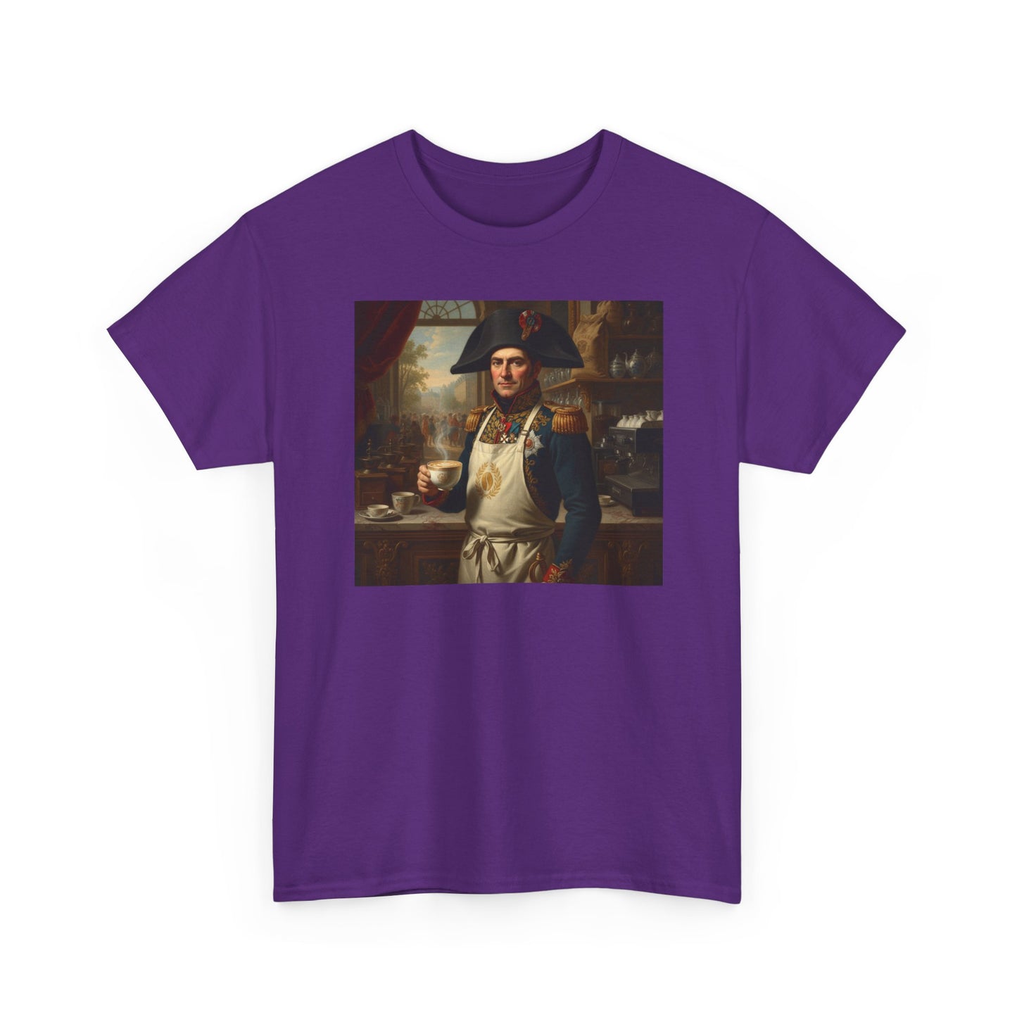 Napoleon Barista T-Shirt - Historical Coffee Shop Humor Tee - Funny Emperor Latte Art Gift