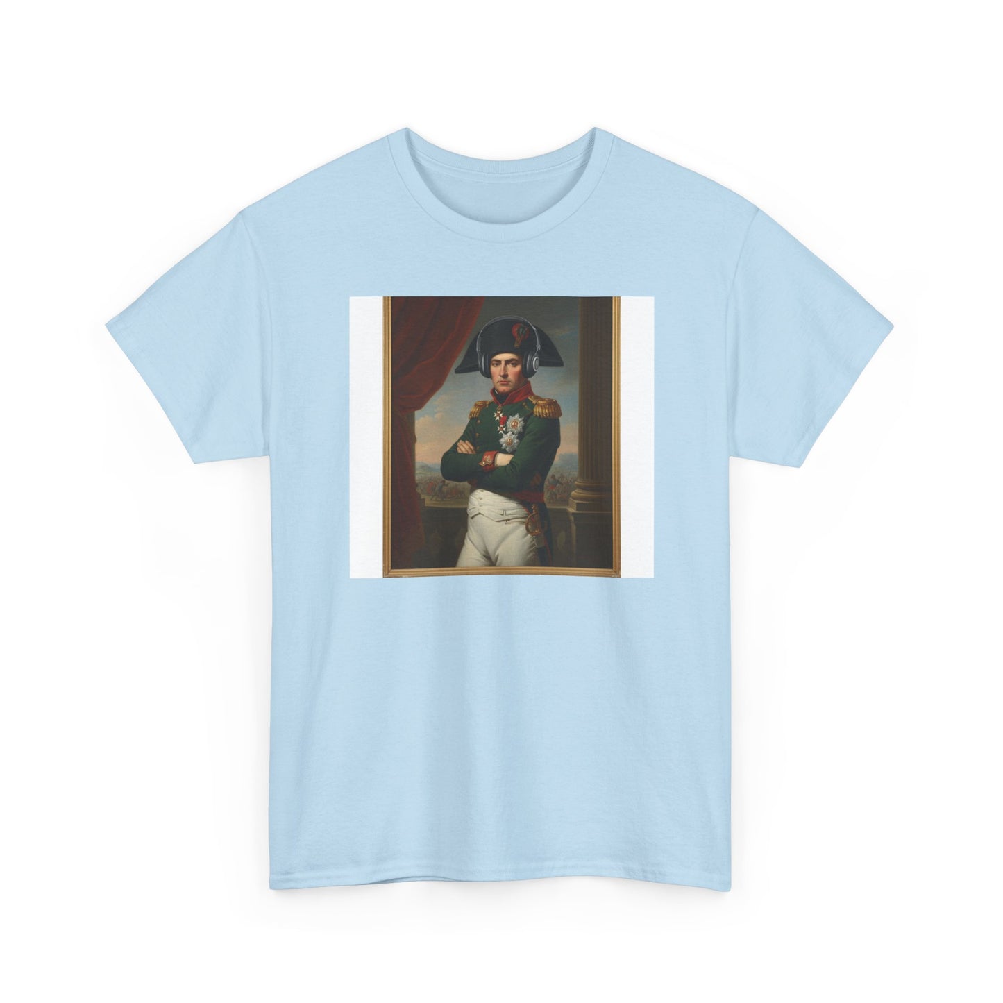 Napoleon with Headphones Vintage Portrait T-Shirt - Historical Art Meets Modern Tech Tee