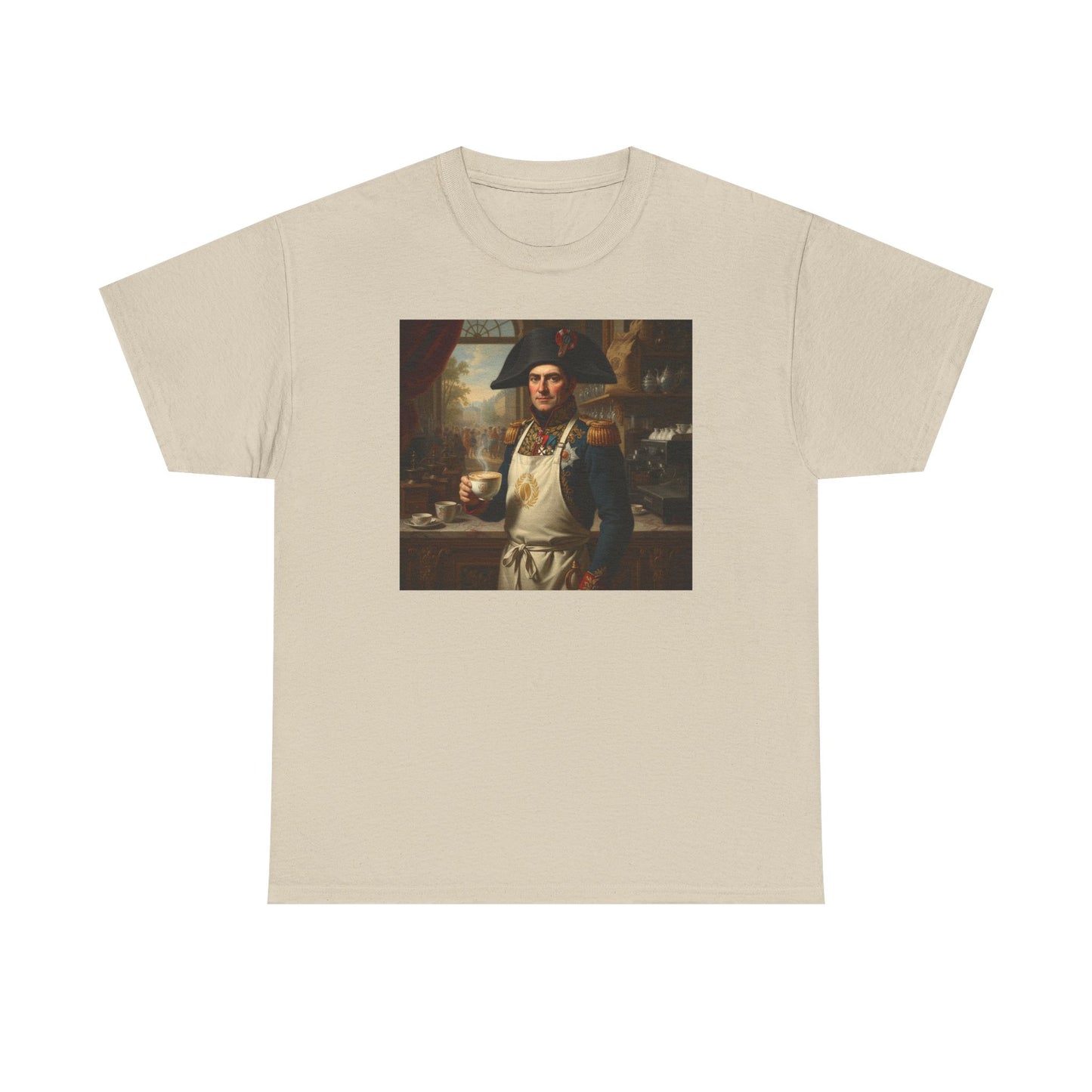 Napoleon Barista T-Shirt - Historical Coffee Shop Humor Tee - Funny Emperor Latte Art Gift